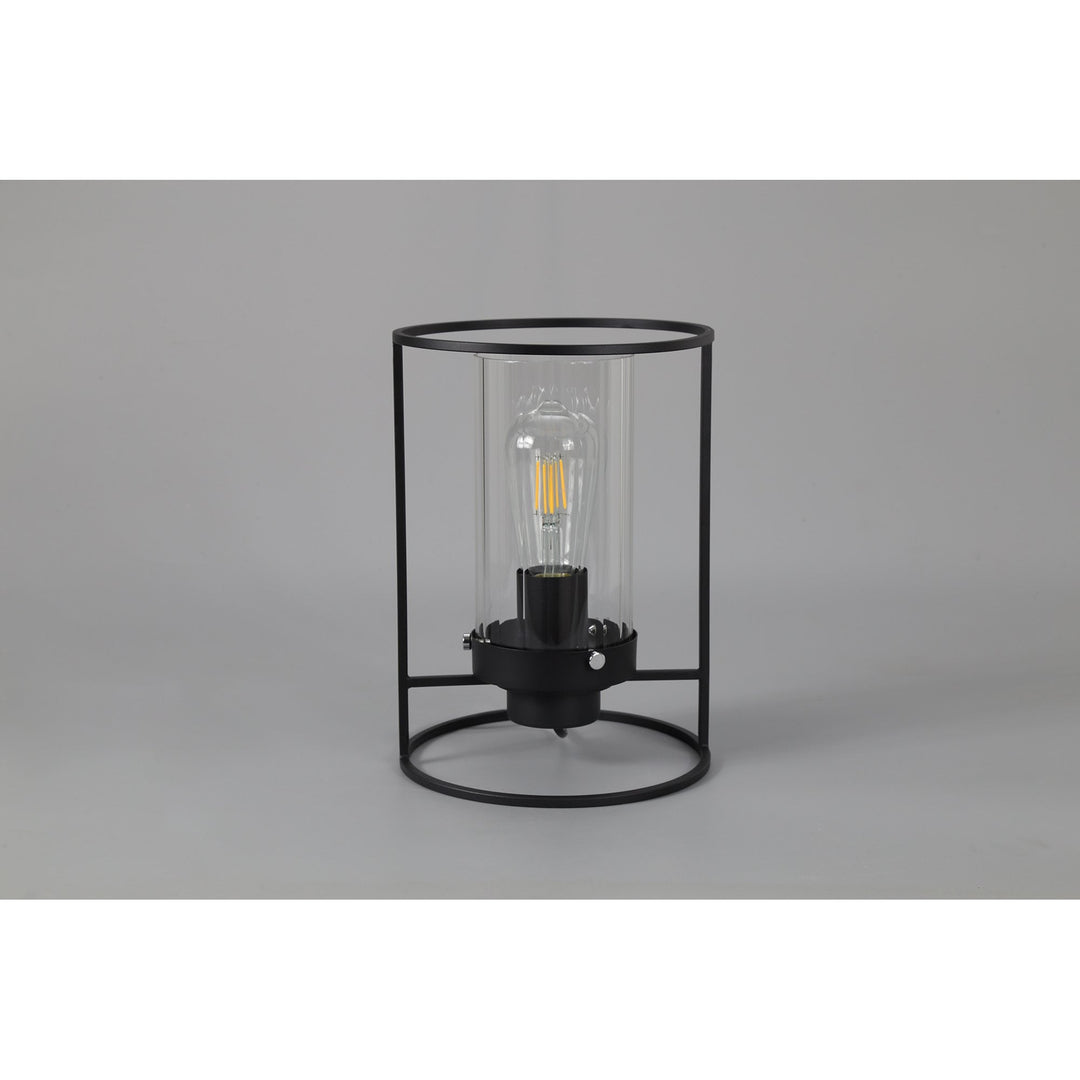 Nelson Lighting NL75889 Riannon Table Lamp 1 Light Black/Clear Glass