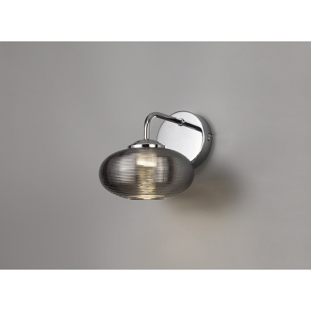 Nelson Lighting NL74389 Rome Wall Light Switched LED Smoked/Polished Chrome