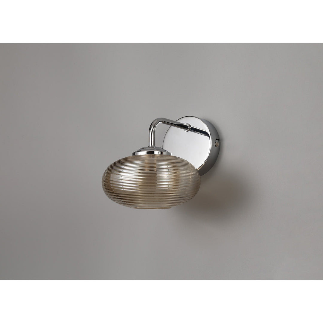 Nelson Lighting NL74409 Rome Wall Light Switched LED Champagne/Polished Chrome