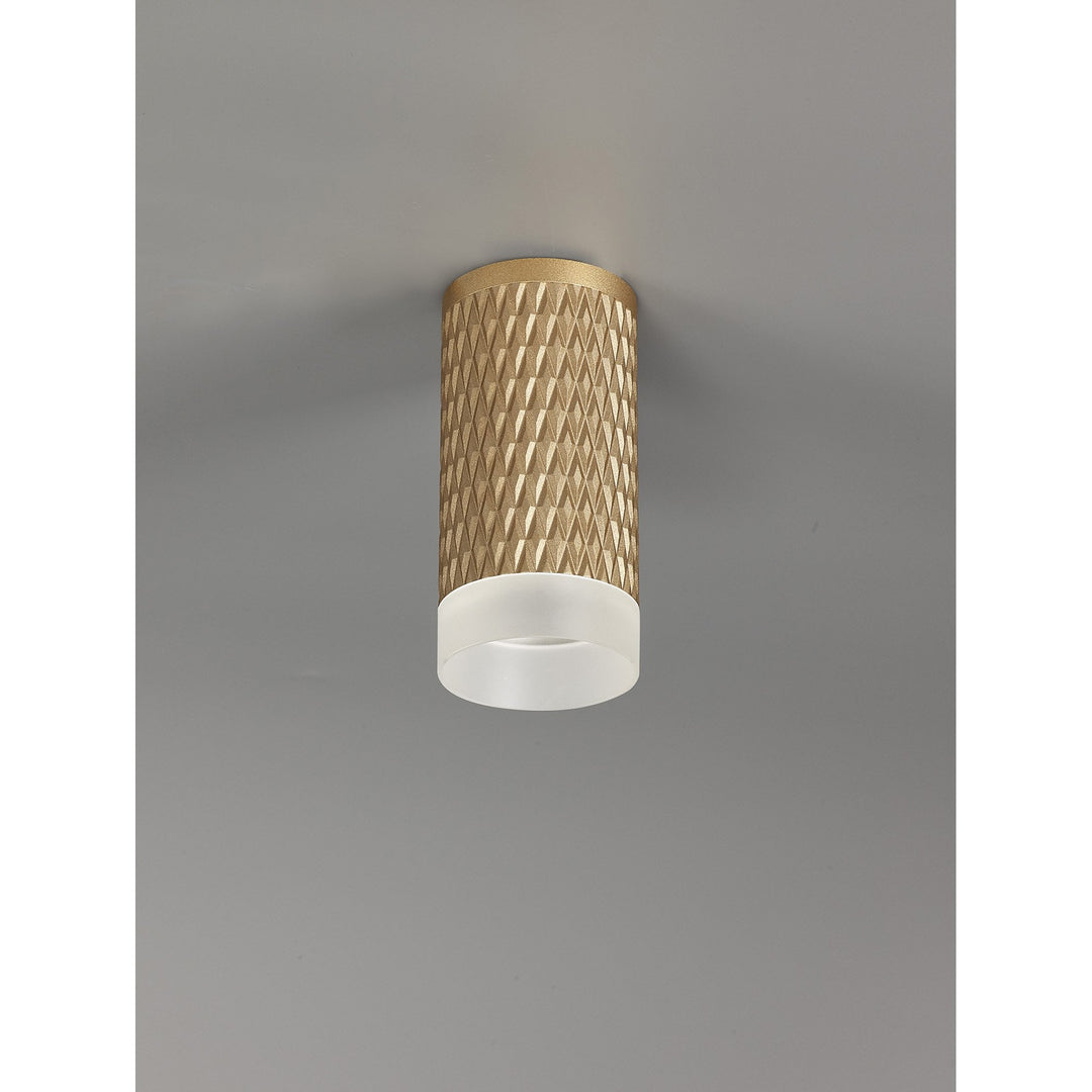 Nelson Lighting NLK01679 Silence 1 Light 11cm Surface Mounted Ceiling Champagne Gold/Acrylic Ring