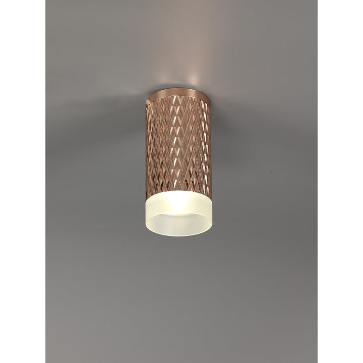 Nelson Lighting NLK01689 Silence 1 Light 11cm Surface Mounted Ceiling Rose Gold/Acrylic Ring