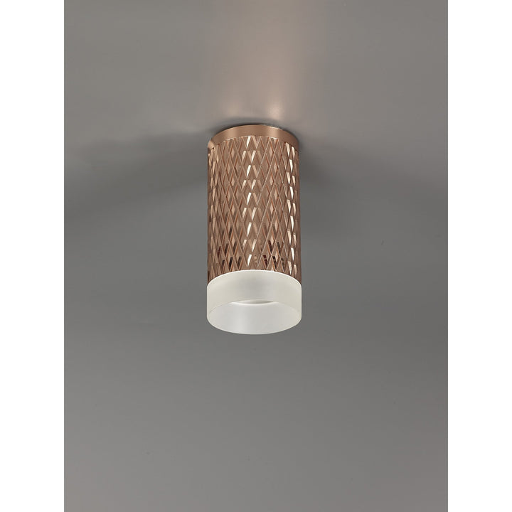 Nelson Lighting NLK01689 Silence 1 Light 11cm Surface Mounted Ceiling Rose Gold/Acrylic Ring