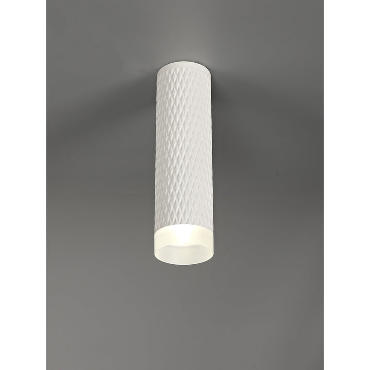 Nelson Lighting NLK01709 Silence 1 Light 20cm Surface Mounted Ceiling Sand White/Acrylic Ring