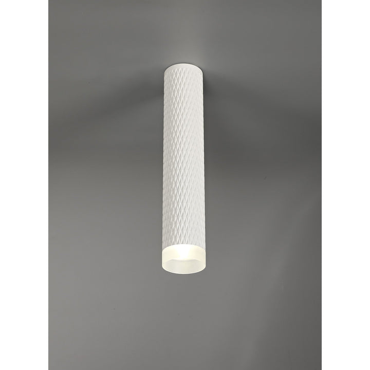 Nelson Lighting NLK01749 Silence 1 Light 30cm Surface Mounted Ceiling Sand White/Acrylic Ring