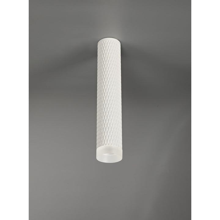 Nelson Lighting NLK01749 Silence 1 Light 30cm Surface Mounted Ceiling Sand White/Acrylic Ring