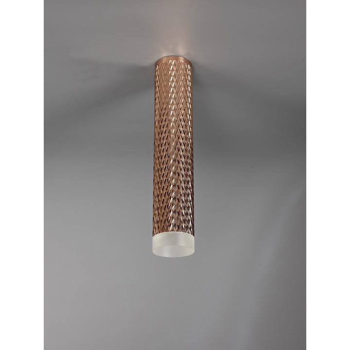 Nelson Lighting NLK01769 Silence 1 Light 30cm Surface Mounted Ceiling Rose Gold/Acrylic Ring