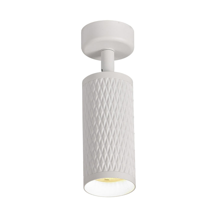 Nelson Lighting NLK01789 Silence 1 Light Surface Mounted Spot Light Sand White/Acrylic Ring