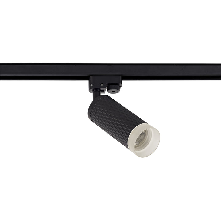 Nelson Lighting NLK01819 Silence 1 Light Track Spot Light Sand Black/Acrylic Ring