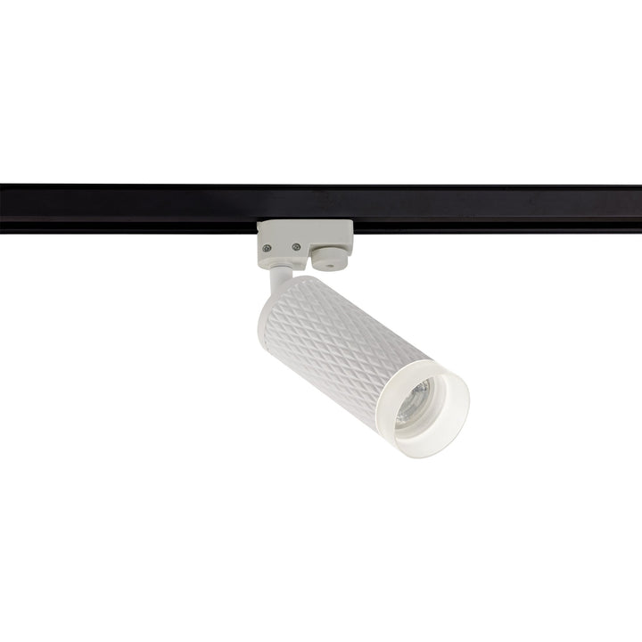 Nelson Lighting NLK01829 Silence 1 Light Track Spot Light Sand White/Acrylic Ring