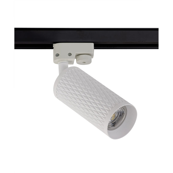 Nelson Lighting NLK01829 Silence 1 Light Track Spot Light Sand White/Acrylic Ring