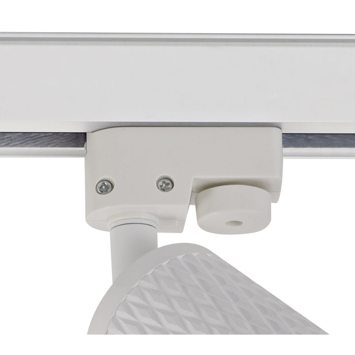 Nelson Lighting NLK01829 Silence 1 Light Track Spot Light Sand White/Acrylic Ring