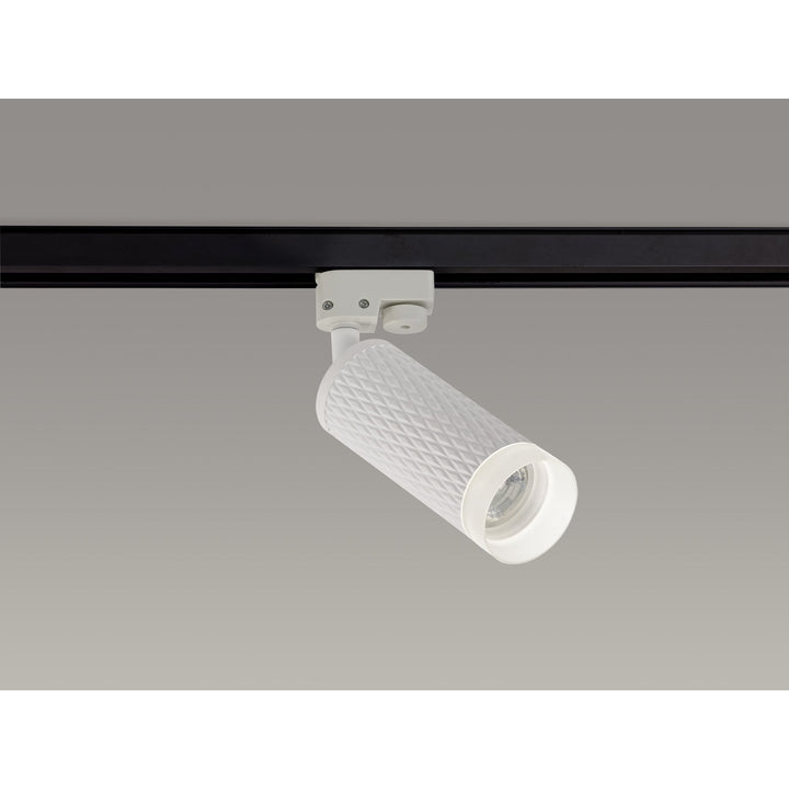 Nelson Lighting NLK01829 Silence 1 Light Track Spot Light Sand White/Acrylic Ring