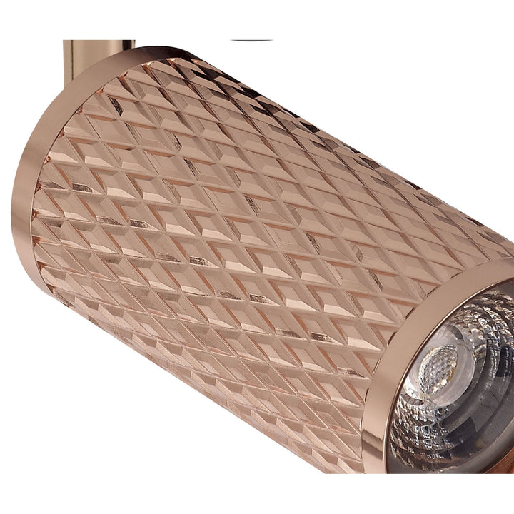 Nelson Lighting NLK01849 Silence 1 Light Track Spot Light Rose Gold/Acrylic Ring