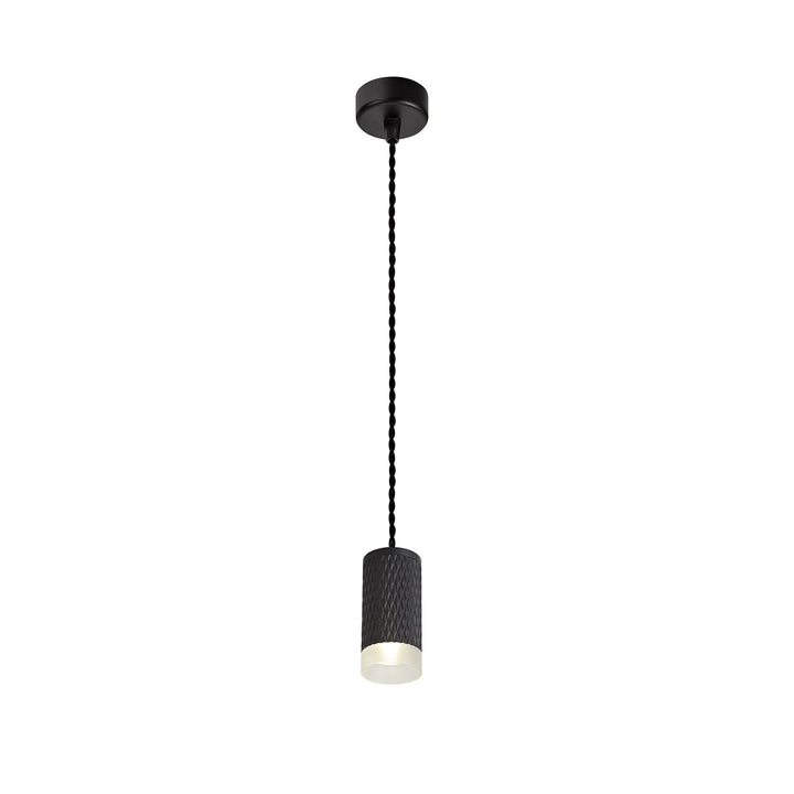 Nelson Lighting NLK01859 Silence 1 Light 11cm Pendant Light Sand Black/Acrylic Ring