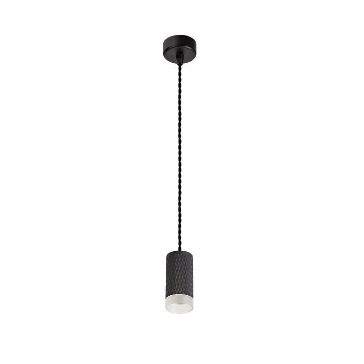 Nelson Lighting NLK01859 Silence 1 Light 11cm Pendant Light Sand Black/Acrylic Ring
