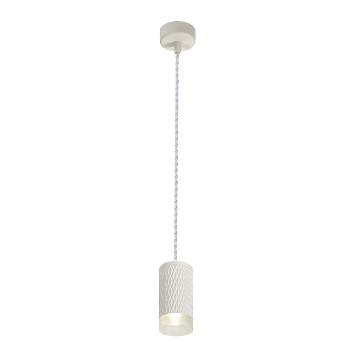 Nelson Lighting NLK01919 Silence 1 Light 11cm Pendant Light Sand White/Acrylic Ring