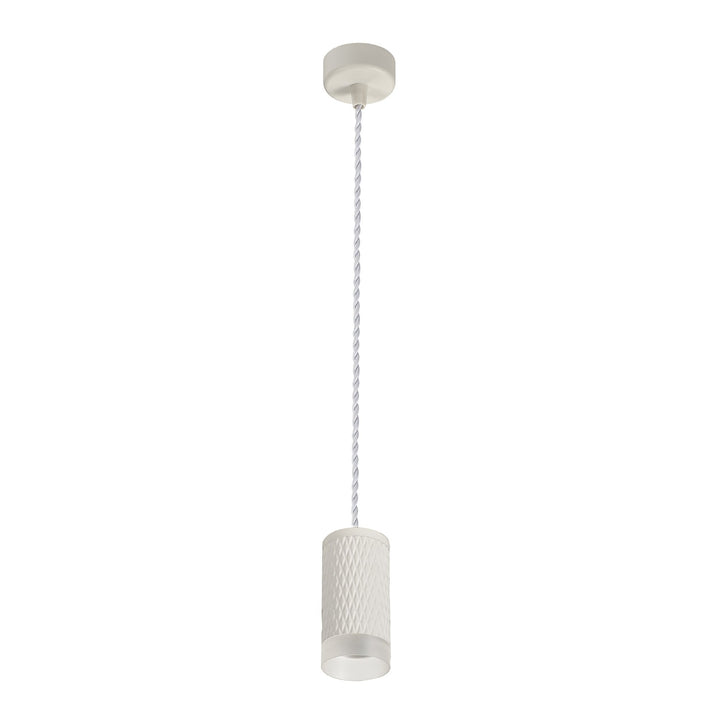 Nelson Lighting NLK01919 Silence 1 Light 11cm Pendant Light Sand White/Acrylic Ring