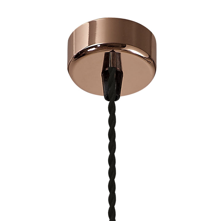 Nelson Lighting NLK02079 Silence 1 Light 20cm Pendant Light Rose Gold/Sand Black