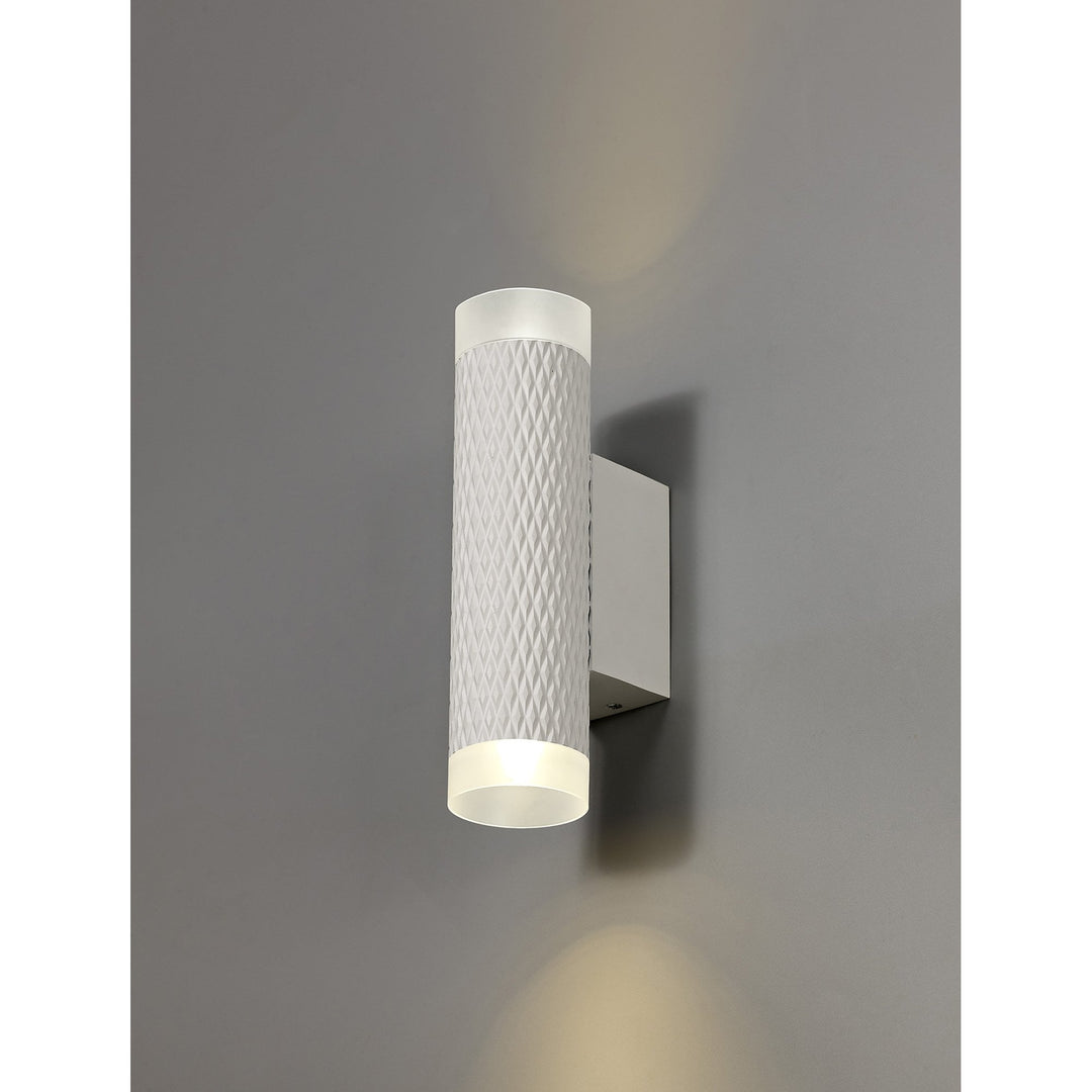 Nelson Lighting NLK02139 Silence 2 Light Wall Lamp Sand White/Acrylic Rings