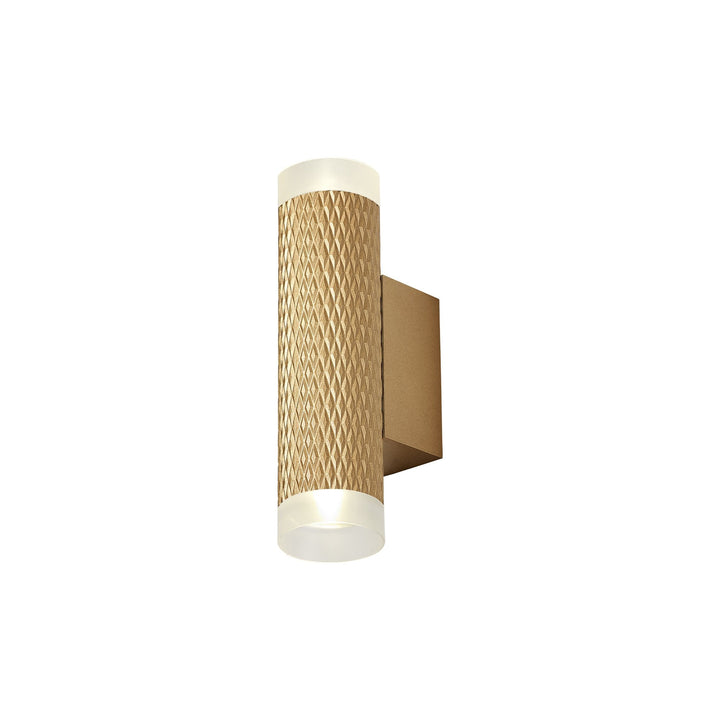 Nelson Lighting NLK02149 Silence 2 Light Wall Lamp Champagne Gold/Acrylic Rings