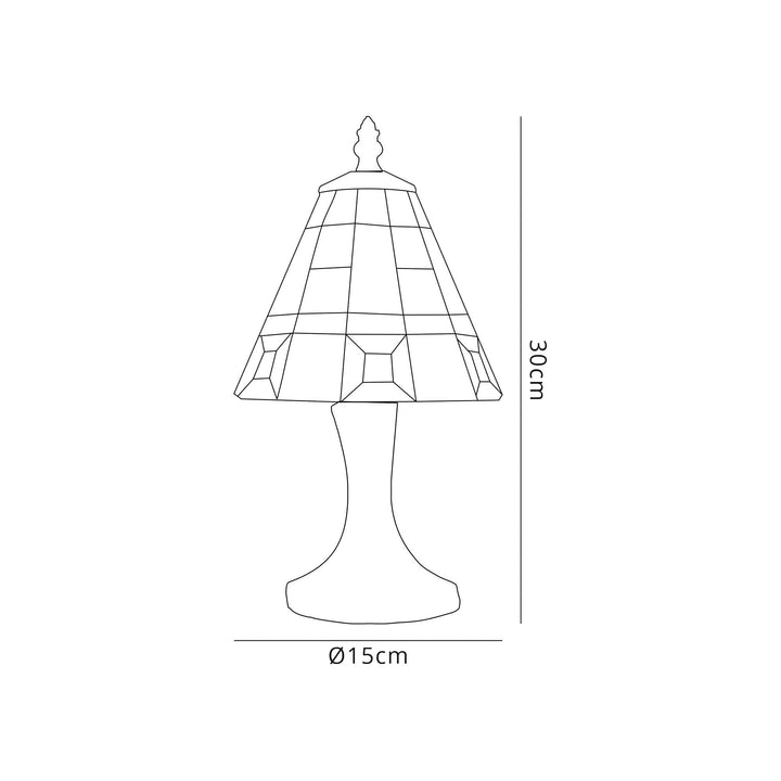 Nelson Lighting NL72309 Squad Tiffany Table Lamp Cream/Grey/Clear Crystal Shade