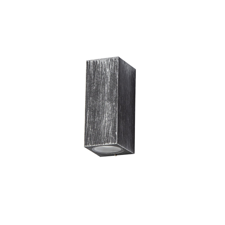 Nelson Lighting NL72249 Stella Outdoor Rectangle Wall Lamp 2 Light Black/Silver