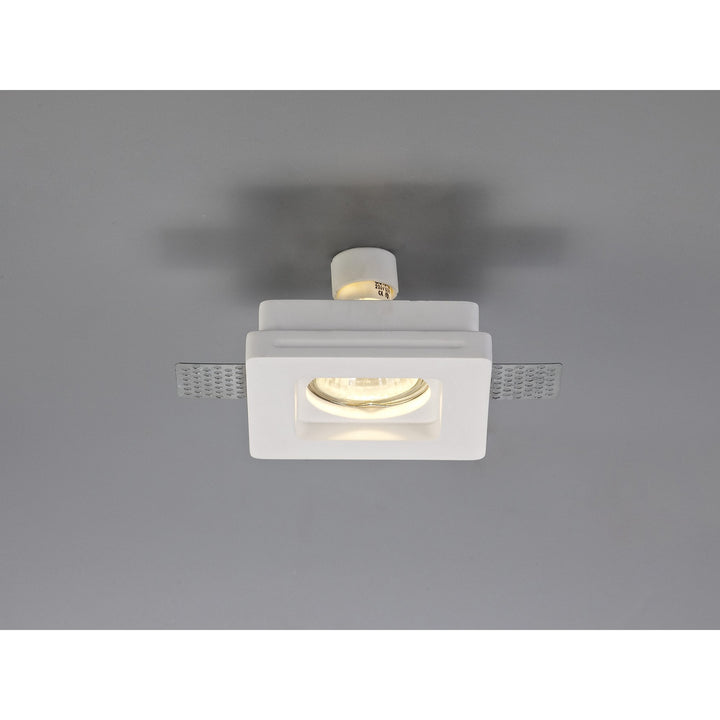 Nelson Lighting NL71699 Sucro Square Stepped Recessed Spot Light White Paintable Gypsum