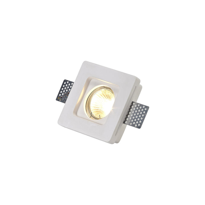 Nelson Lighting NL71699 Sucro Square Stepped Recessed Spot Light White Paintable Gypsum