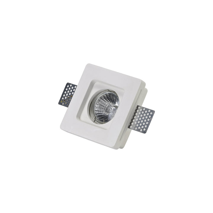 Nelson Lighting NL71699 Sucro Square Stepped Recessed Spot Light White Paintable Gypsum