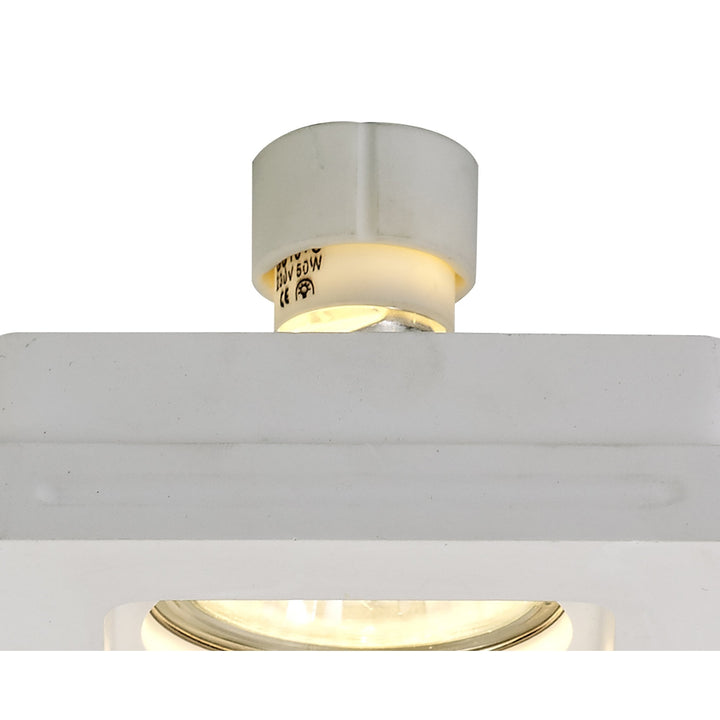 Nelson Lighting NL71699 Sucro Square Stepped Recessed Spot Light White Paintable Gypsum
