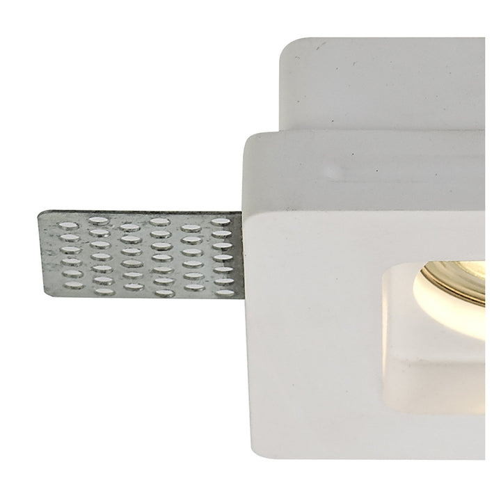 Nelson Lighting NL71699 Sucro Square Stepped Recessed Spot Light White Paintable Gypsum
