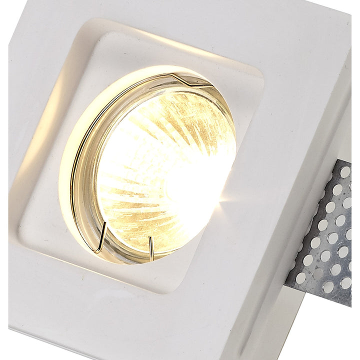 Nelson Lighting NL71699 Sucro Square Stepped Recessed Spot Light White Paintable Gypsum