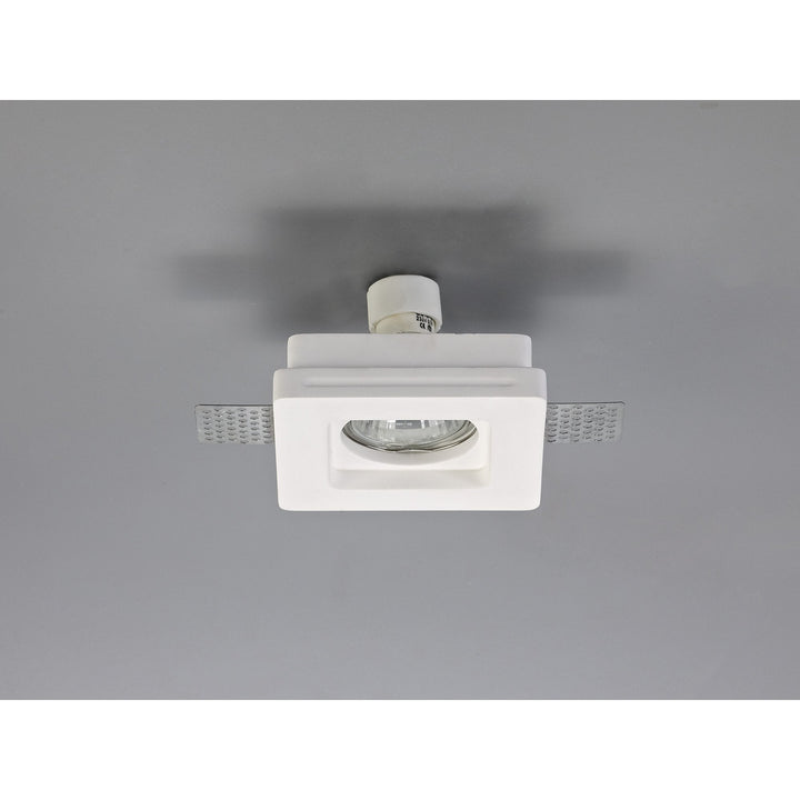 Nelson Lighting NL71699 Sucro Square Stepped Recessed Spot Light White Paintable Gypsum