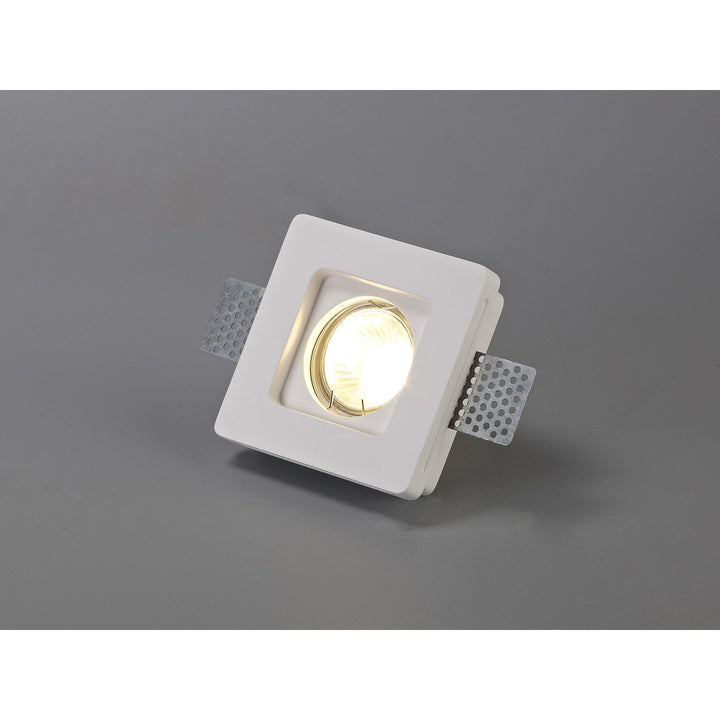 Nelson Lighting NL71699 Sucro Square Stepped Recessed Spot Light White Paintable Gypsum
