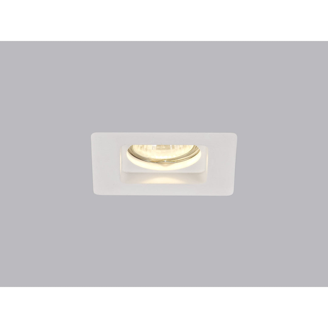 Nelson Lighting NL71699 Sucro Square Stepped Recessed Spot Light White Paintable Gypsum