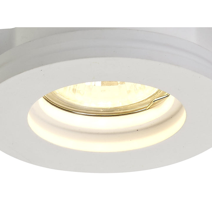 Nelson Lighting NL71709 Sucro Round Stepped Recessed Spot Light White Paintable Gypsum