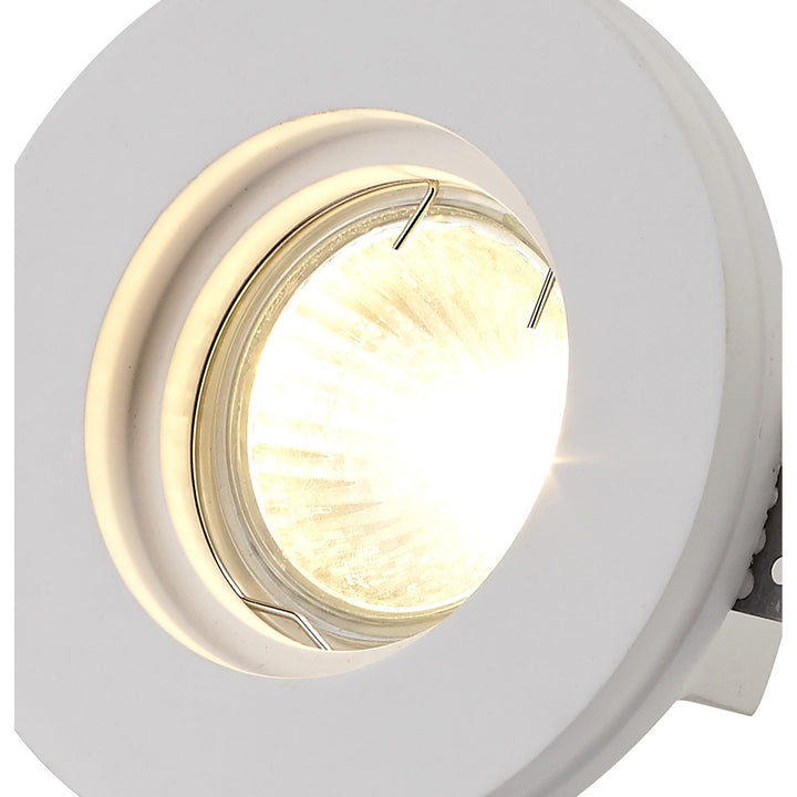 Nelson Lighting NL71709 Sucro Round Stepped Recessed Spot Light White Paintable Gypsum