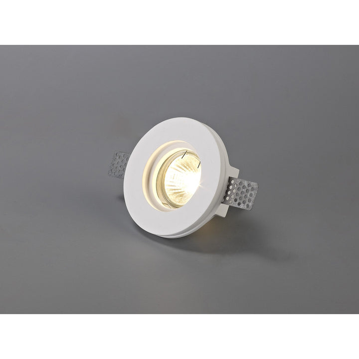Nelson Lighting NL71709 Sucro Round Stepped Recessed Spot Light White Paintable Gypsum