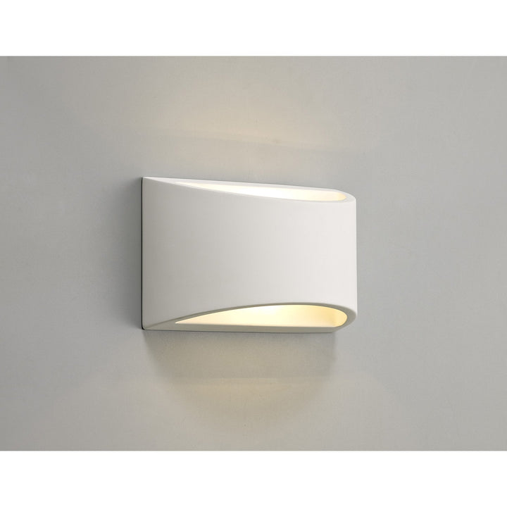 Nelson Lighting NL71759 Sucro Rectangular Wall Lamp 1 Light White Paintable Gypsum
