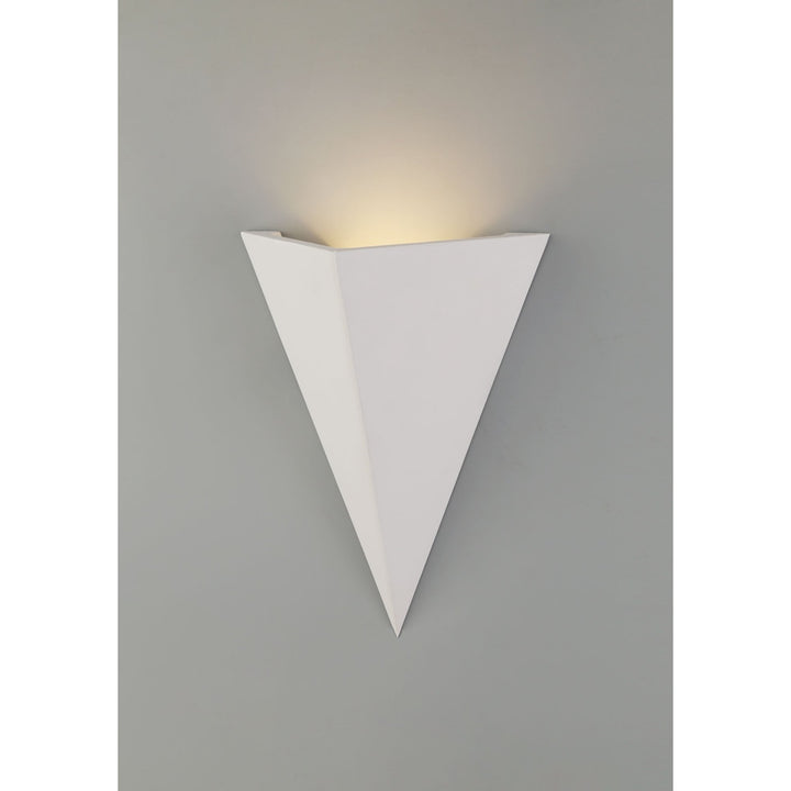 Nelson Lighting NL77139 Sucro Triangle Wall Lamp 1 Light White Paintable Gypsum