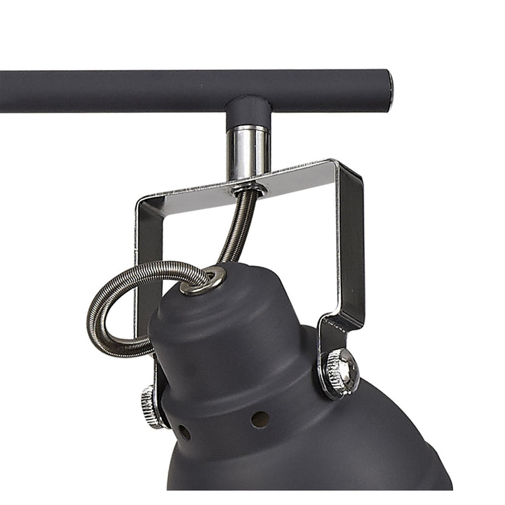 Nelson Lighting NL81209 Tabby Adjustable Bar Spot Light 4 Light Matt Grey/Polished Chrome