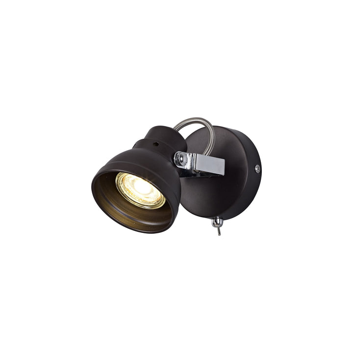 Nelson Lighting NL81509 Tabby Adjustable Spot Light 1 Light Oiled Bronze/Polished Chrome