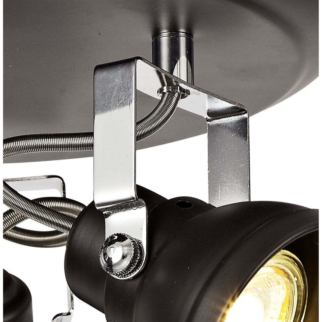 Nelson Lighting NL81519 Tabby Adjustable Round Spot Light 3 Light Oiled Bronze/Polished Chrome