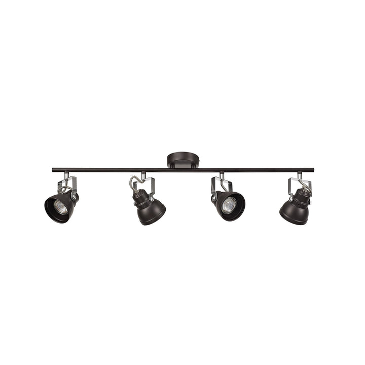 Nelson Lighting NL81529 Tabby Adjustable Bar Spot Light 4 Light Oiled Bronze/Polished Chrome