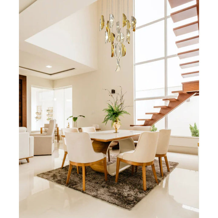 Nelson Lighting NL78619 Taki Pendant 5M 21 Light Brass/Copper & Cognac Glass