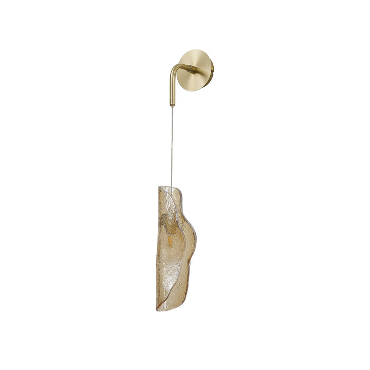 Nelson Lighting NL81969 Taki Wall Light 1 Light Brass/Polished Chrome & Cognac Glass