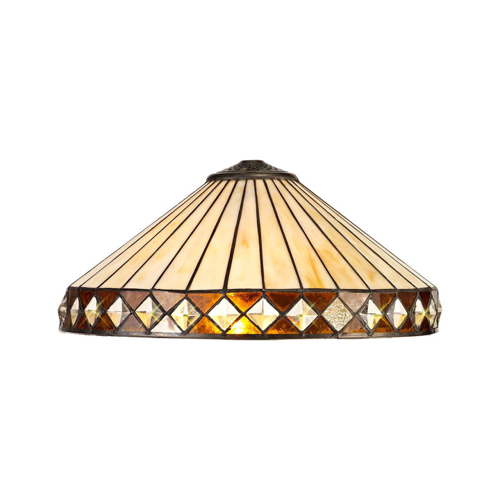 Nelson Lighting NL72609 Tink Tiffany 40cm Shade Only Suitable For Pendant/Ceiling/Table Lamp Amber/Cream