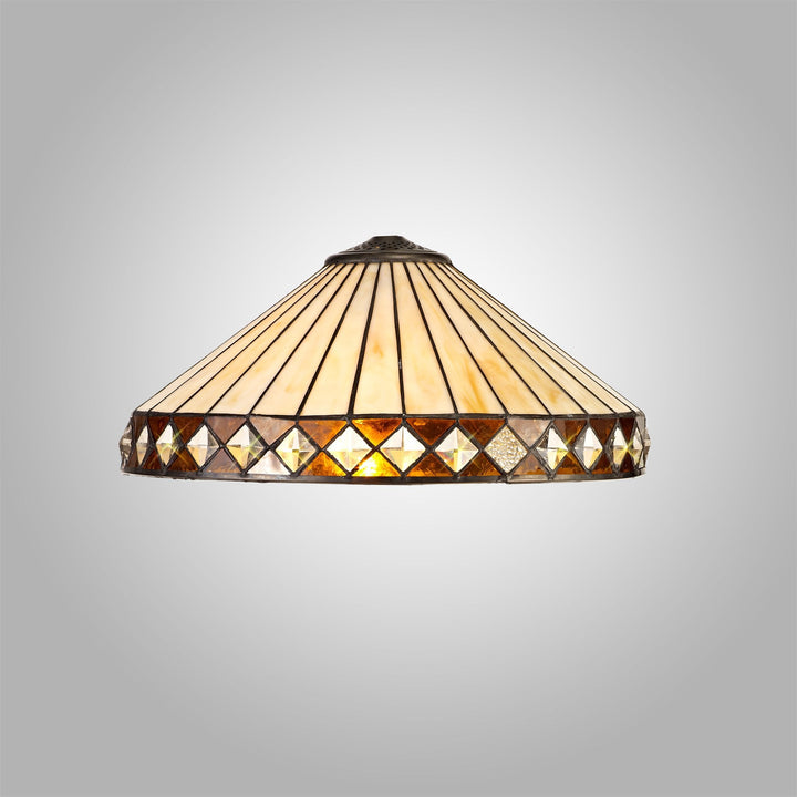 Nelson Lighting NL72609 Tink Tiffany 40cm Shade Only Suitable For Pendant/Ceiling/Table Lamp Amber/Cream