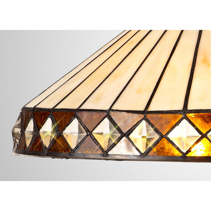 Nelson Lighting NL72609 Tink Tiffany 40cm Shade Only Suitable For Pendant/Ceiling/Table Lamp Amber/Cream