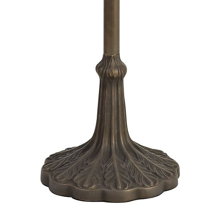 Nelson Lighting NLK02369 Tink 2 Light Leaf Design Floor Lamp With 40cm Tiffany Shade Amber/Chrome/Antique Brass